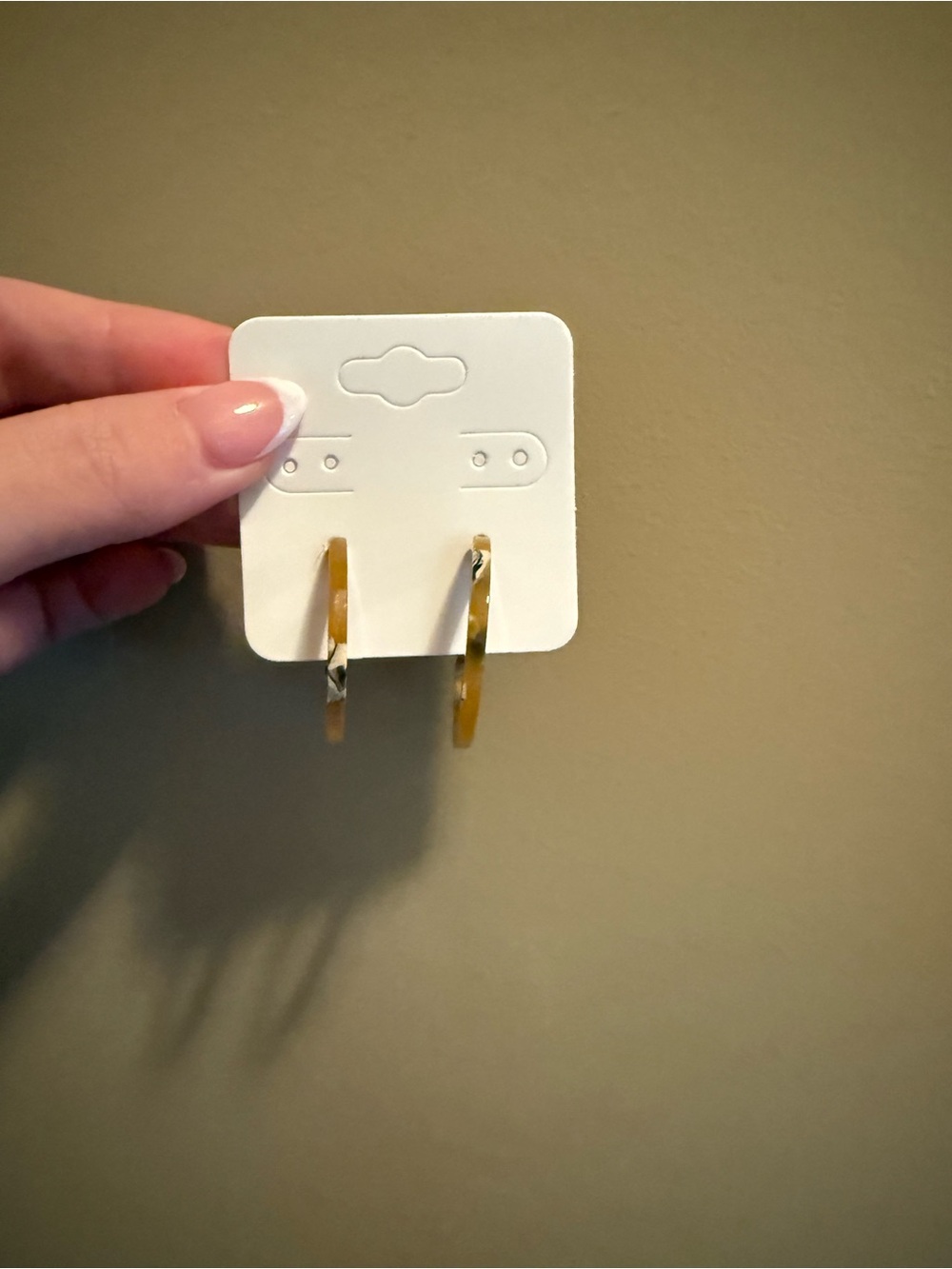 Gold-Tone Hoop Earrings - Yellow Resin Accent